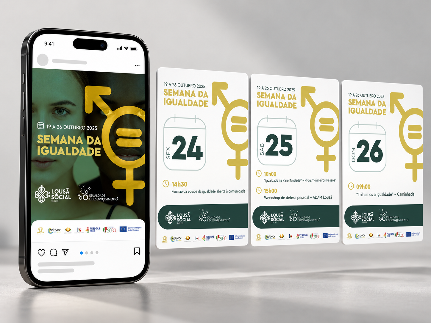 Smartphone equality carousel campaign mockup